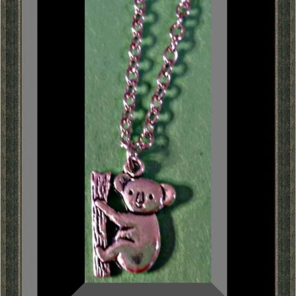 Silver Tone Koala Bear Theme Necklace